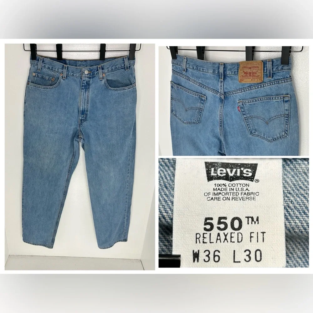 VTG‎ Levi's 550 Jeans Mens 33x30 (Tag 36x30) Loose Relaxed Tapered USA Y2K Denim